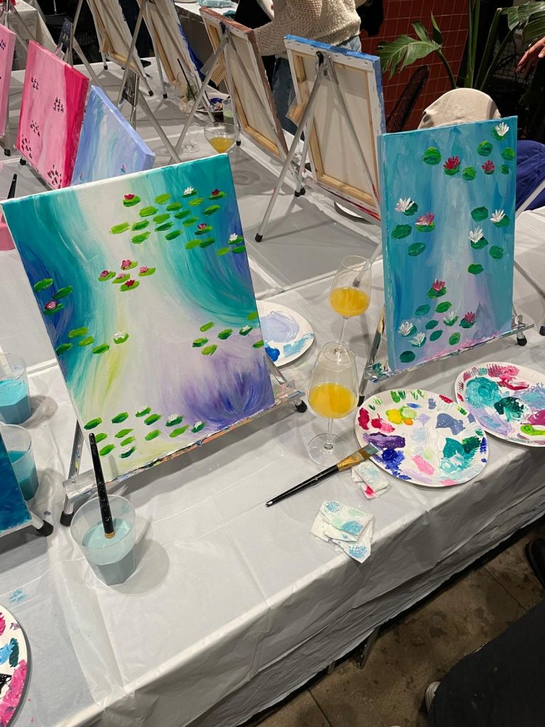 Creative painting session as a form of presence, play, and intentional time offline.