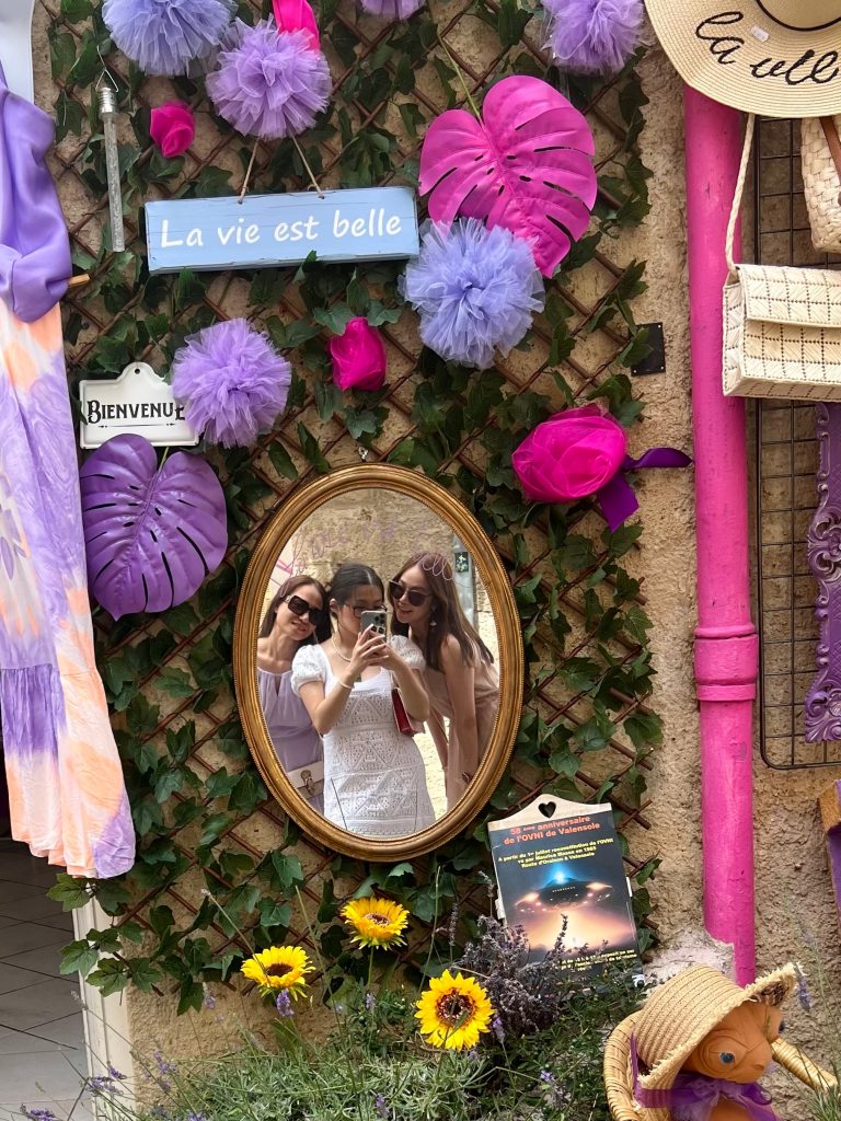 Exploring the colorful streets of Valensole during a Provence summer trip